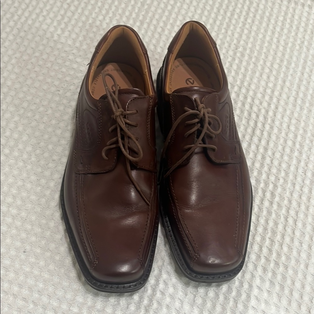 Ecco Men's Oxford Brown Leather Dress Shoes